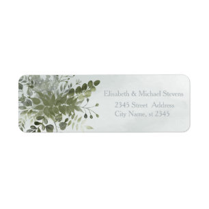 Étiquette Eau couleur bleu chic Dusty vert eucalyptus
