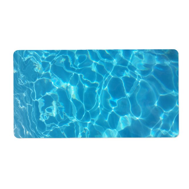 Étiquette Eau de piscine bleu ciel cristallin (Devant)