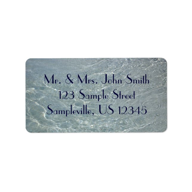 Étiquette Eau des Caraïbes Bleu Abstrait Nature (Devant)