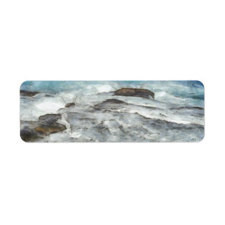 Étiquette Eaux couvrant furieusement les rochers