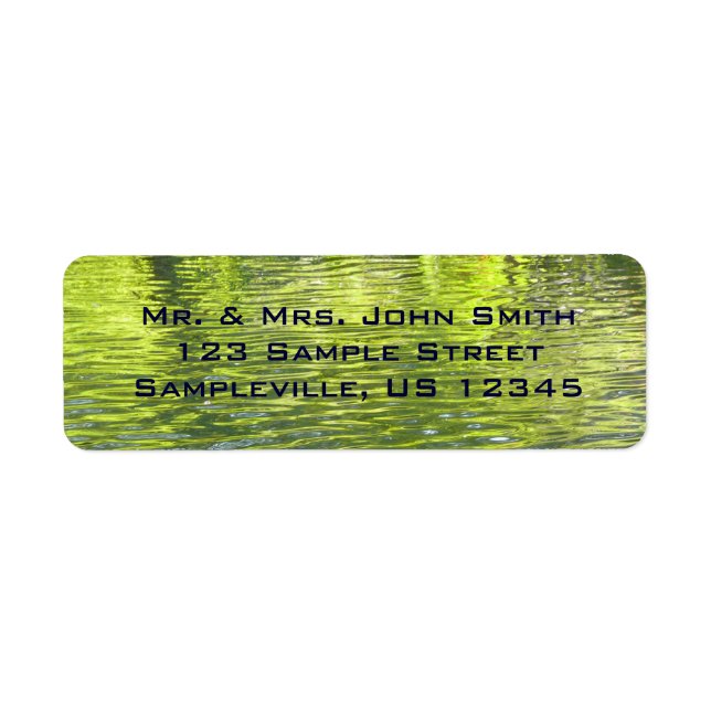 Étiquette Eaux d'Oak Creek Nature jaune et verte Photo (Devant)