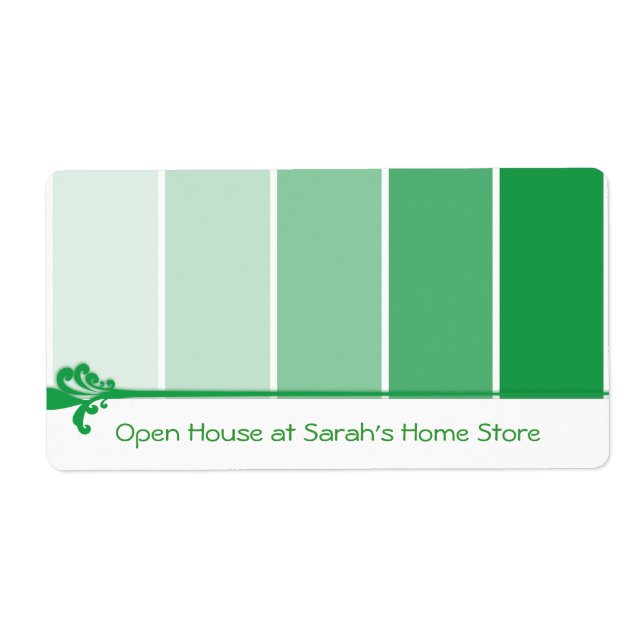 Étiquette Échantillons de peinture vert brillant (Devant)