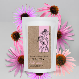 Étiquette Echinacea bio Tea à base de plantes Kraft Étiquett