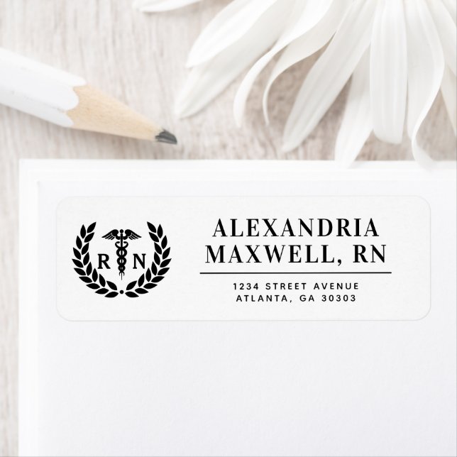 Étiquette École de soins infirmiers de la RN personnalisée É (En situation)