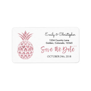 Étiquette Économies roses de mariage de feuille d'or