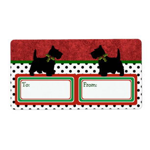 Étiquette Écossais Terrier d'étiquette de cadeau de Noël