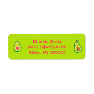 Étiquette Écrans Avocado rose et vert
