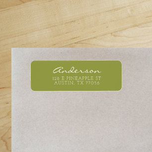 Étiquette Écriture de famille personnalisée Vert olive Adr