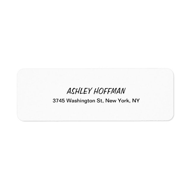 Étiquette Écriture manuscrite classique noire et blanche lis (Devant)