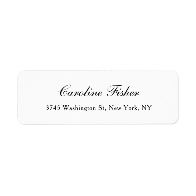 Étiquette Écriture manuscrite classique Simple Blanc (Devant)