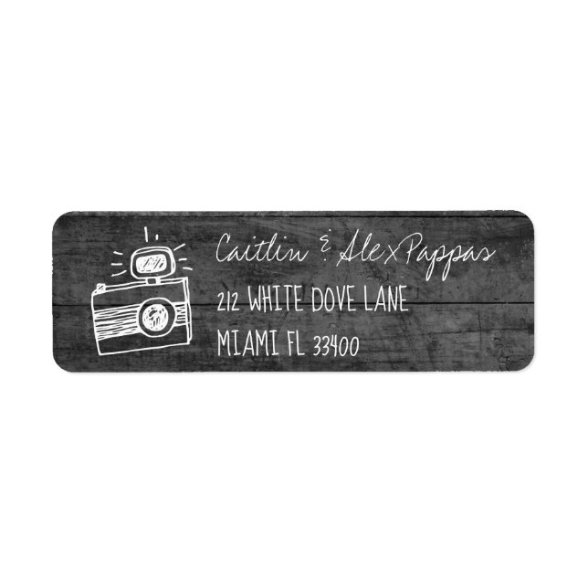 Étiquette Écriture manuscrite d'icônes de caméra gris monoch (Devant)