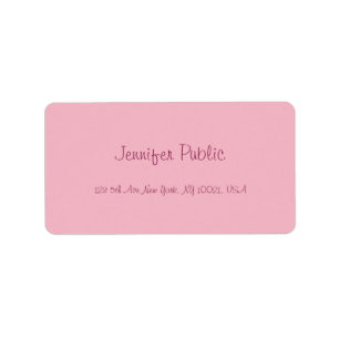 Étiquette Écriture manuscrite moderne Script Modèle rose élé