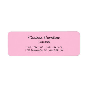 Étiquette Écriture manuscrite originale unique rose