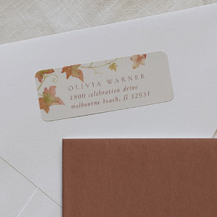 Étiquette Ecru   Adresse de retour Feuilles d'automne