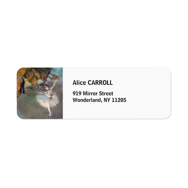 Étiquette Edgar Degas - L'Étoile / Danseur sur scène (Devant)