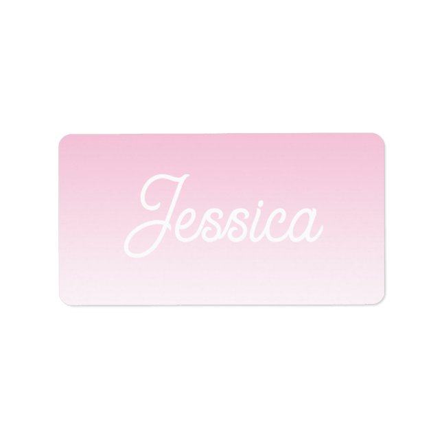 Étiquette (Editable) Light Pink Color Ombre & Your Text (Devant)