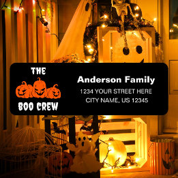 Étiquette Éffrayant Halloween Citrouilles Boo Crew Adresse d