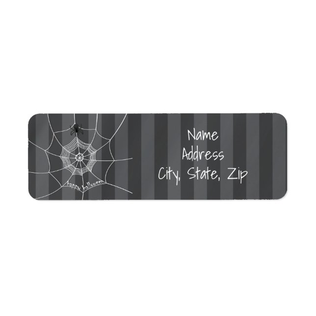 Étiquette Éffrayant Spider filant Happy Halloween Web (Devant)