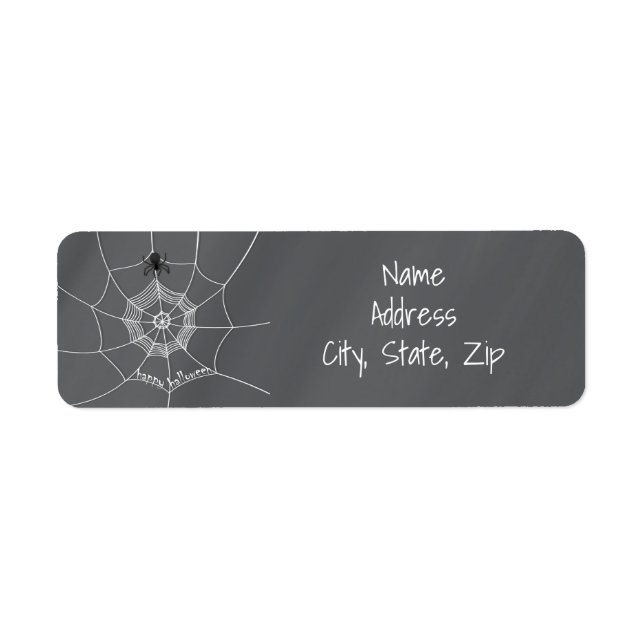 Étiquette Éffrayant Spider filant Happy Halloween Web (Devant)