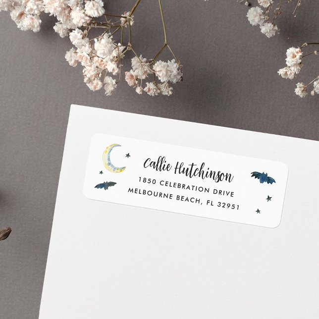 Étiquette Éffrayante Halloween chauves-souris Adresse de ret (Créateur téléchargé)