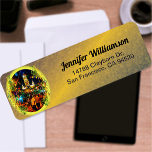 Étiquette Eglise Dia de Los Muertos PV-190130 Adresse