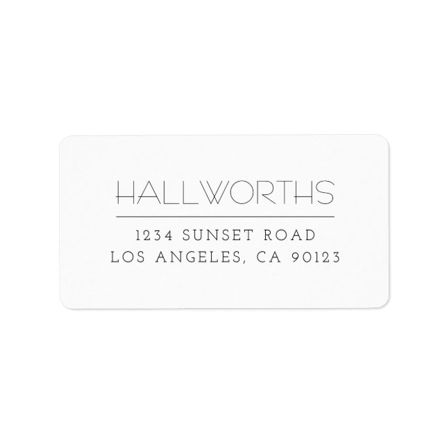 Étiquette Elagent Moderne Blanc & Noir (Devant)