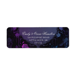 Étiquette Élégance Gothique Rose Bohème Violette Adresse de