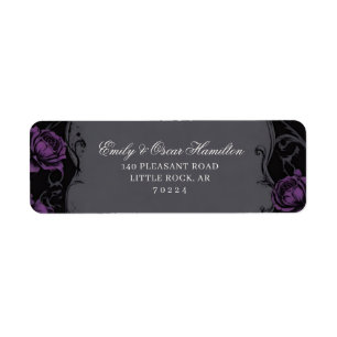 Étiquette Élégance Gothique Rose Violette Bohème Adresse de