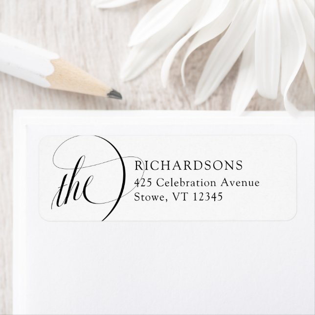 Étiquette Élégance italienne classique | Noir et blanc (En situation)