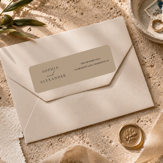 Étiquette Élégance Mariage Neutre Moderne (Créateur téléchargé)