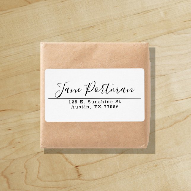 Étiquette Élégance Modernité | Calligraphie Expédition ("Everyday is abundantly beautiful." 
Sincerely Best Wishes from Lucky Design World)