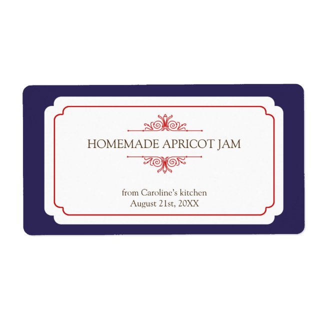 Étiquette Élégance pure solide cadre marine autocollants de  (Devant)