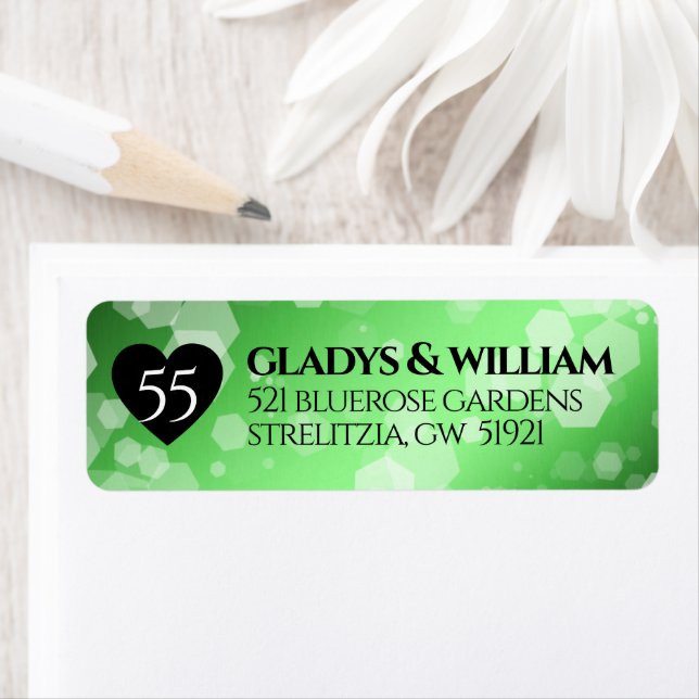 Étiquette Élégant 55e anniversaire de Mariage d'émeraude (En situation)