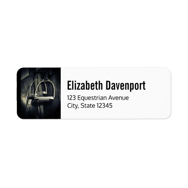 Étiquette Élégant bâton d'argent sur selle d'équitation angl (Devant)