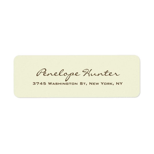 Étiquette Élégant Beige Design élégant Script d'écriture man (Devant)