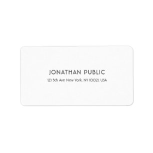 Étiquette Élégant Blanc Professionnel Plain Moderne Simple