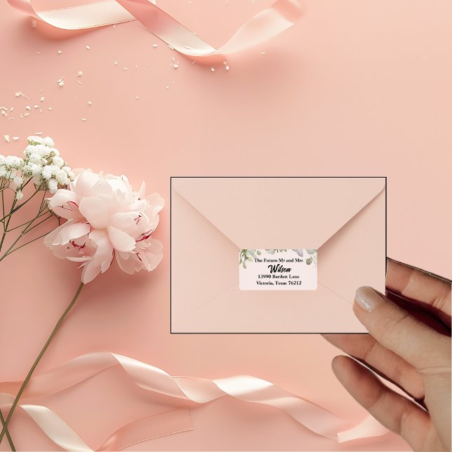 Étiquette Elegant BOHO Fleur sauvage Mariage Adresse de reto (Créateur téléchargé)