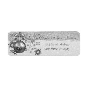 Étiquette Élégant, Boules de Noël, Flammes de neige, Glitter