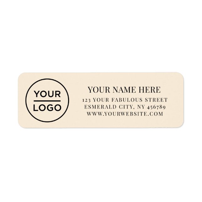 Étiquette Elegant Business Logo Return Address (Devant)