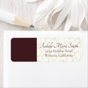 Étiquette Élégant cadre géométrique floral rose rose d'anémo