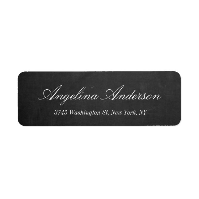 Étiquette Élégant Chalkboard Élégant Écriture manuscrite gri (Devant)