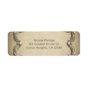 Étiquette Élégant Charme du Sud Rustique Toile de Jute Dente