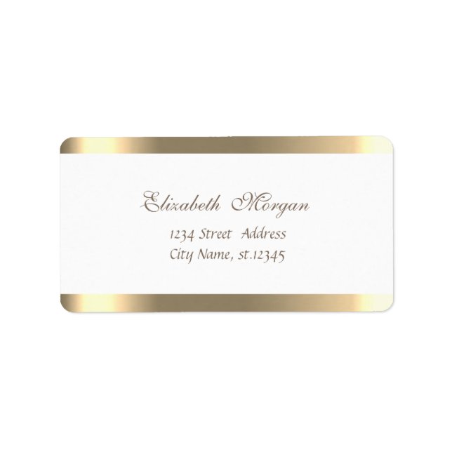 Étiquette Élégant Chic Simple, Blanc, Grillé (Devant)