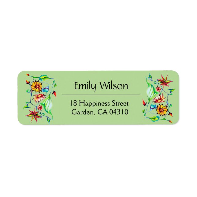 Étiquette Élégant Chic Whimsical Enchantant Floral Exotique (Devant)