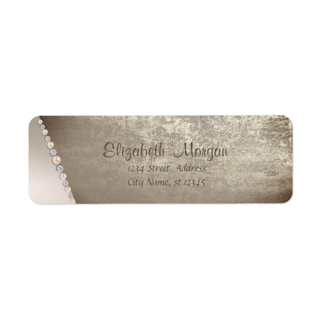 Étiquette Élégant Chiv stylé,Perles (Devant)