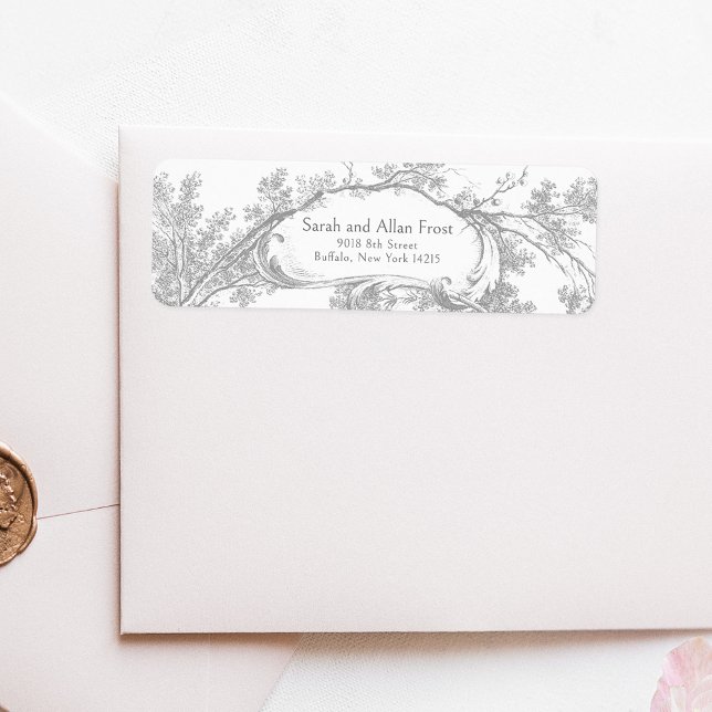 Étiquette Élégant classique Rococo Floral (Créateur téléchargé)