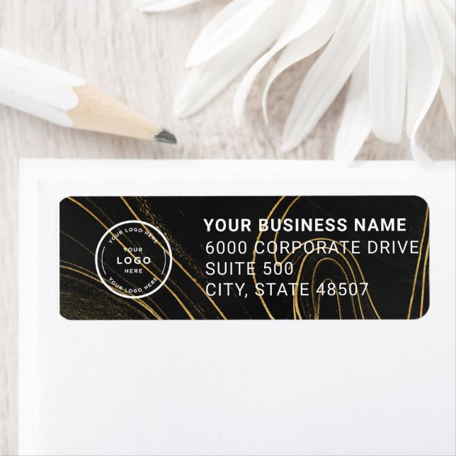Étiquette Elegant Custom Business Return Address Label (En situation)