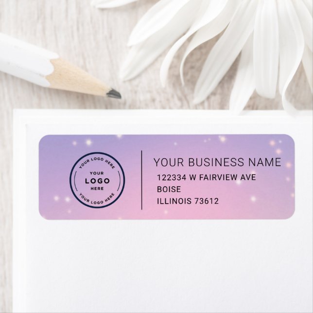 Étiquette Elegant Custom Business Return Address Label (En situation)