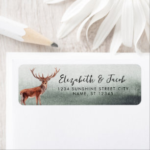 Étiquette Elegant Deer Buck Mariages Adresse de retour