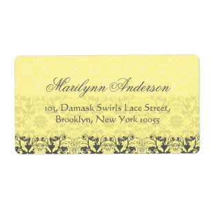 Étiquette Elégant Dentelle Damas Floral Vintage Adresse de m